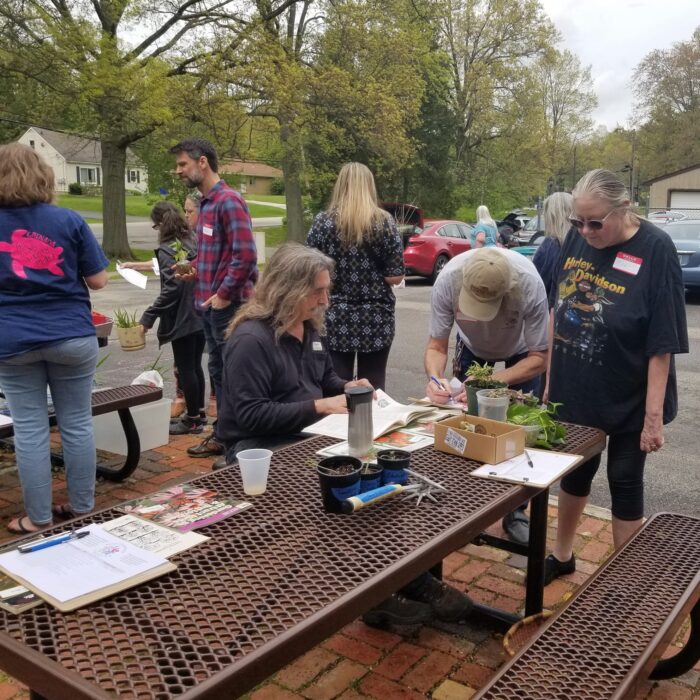 KCTB Members and community Members gathering for the 2024 Annual Plant Exchange