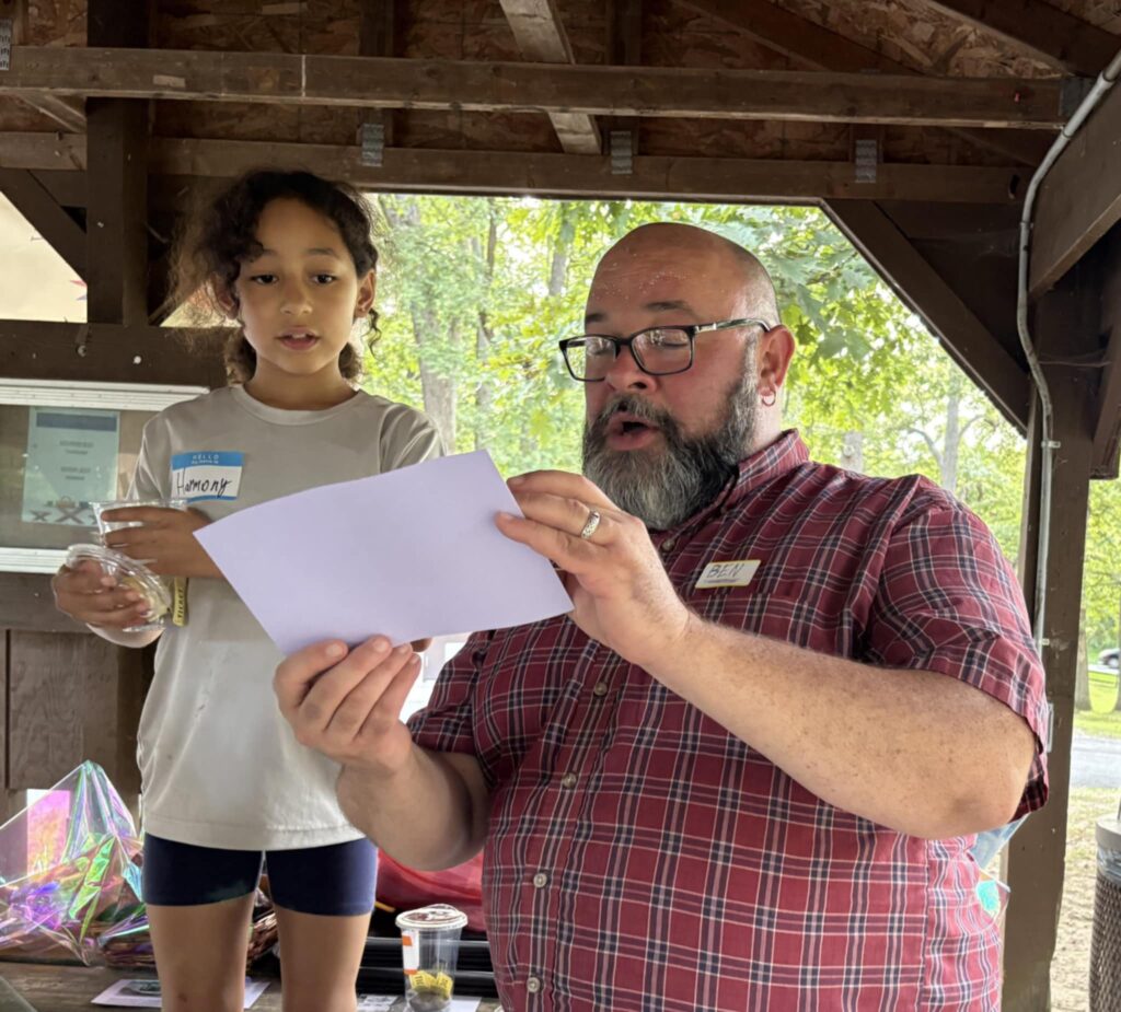 Ben announcing raffle